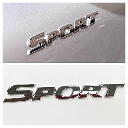 Image of 2 PCS 3D Zinc Alloy Chrome Car Sport Emblem Premium Trunk Replacement for Universal car Exterior Decoration Accessories (Silver)
