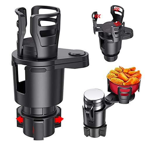 New Upgraded 2-in-1 Multifunction Car Drink Expander Adapter, All Purpose Car Cup Holder Expander with Adjustable, Wider Diameter, for Most Cars (New Upgraded Cup Holder 2-in-1)