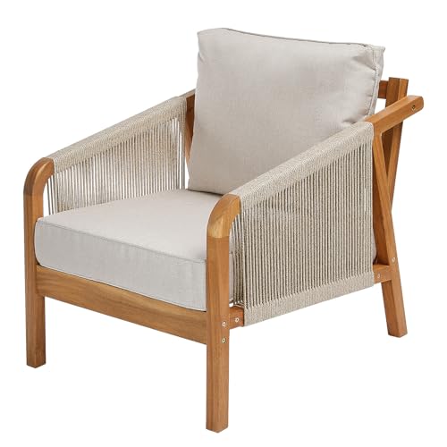 BUTLERS Loungesessel 80x70 cm Akazienholz Rope - Rope Island -