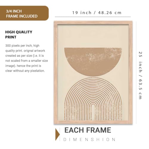 Image of kotart Boho Art Home Decoration Painting | Paintings With Frame For Living Room Bed Room Hotel Wall Decor Digital Reprint Set of 3 (19X25 inch)