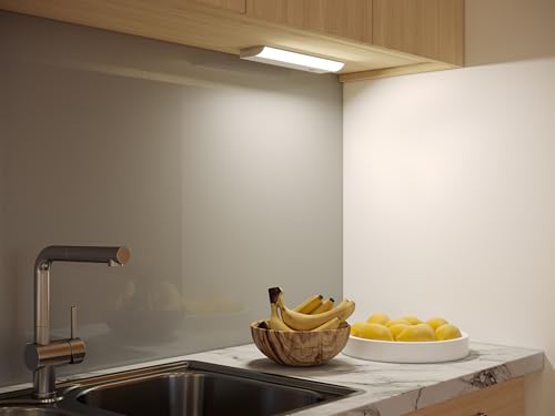 Image of Good Earth Lighting 12 inch Hardwired LED Under Cabinet Light, 510 Lumens, Dimmable 3000K Warm White Bar Fixture, White