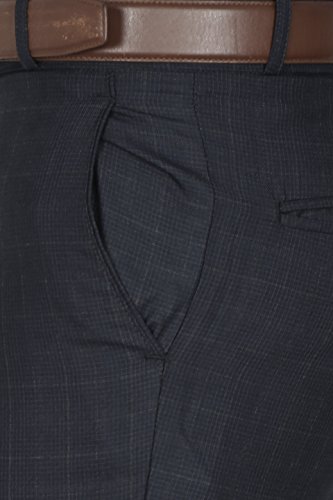 Image of Mc Henry Mens' Regular Fit Poly Blended Checkered Formal Trousers
