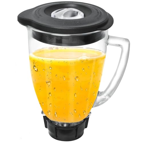 Repuesto Compatible con Osterr y Osterizerr Licuadora,Jarra de Vidrio Redonda de 6 Tazas 1.5L con...