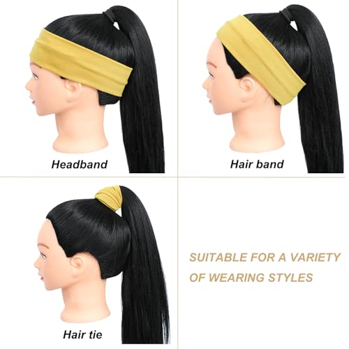 Image of 9Pcs Headbands for women Non Slip Headband, Soft Elastic Hair Bands for Women's Hair, Fashion Cotton Cloth Stretchy Sweat Bands Headbands for Sports, Makeup, Gym, Running, Yoga, Workout (9Colors-A)