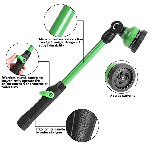 STYDDI Watering Wand for Garden Hose, Lightweight Metal Turret Wand, Green by STYDDI - Image 4