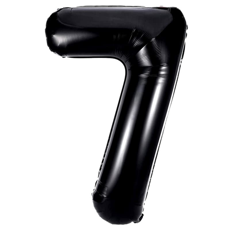 Image of Black 32 Inches 7 Numbers Shape Large Big Foil Helium Balloons For Party Decorations In Happy Birthday Anniversary Office Items Materials Set Pack, Pack Of 1