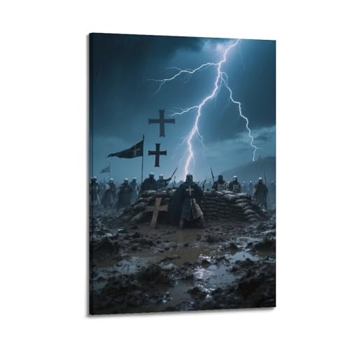 Impression sur toile Crusaders poster catholique décoration murale 30x45