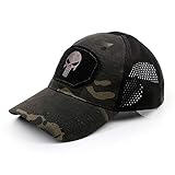 VOWAGH Punisher Skull Mesh Baseball Cap Männer Cool Tactical Breath Outdoor Sport Hüte