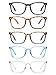 CCVOO 5 Pack Blue Light Blocking Reading Glasses, Filter UV Ray/Glare Fashion Non Prescription Fake Gaming Eyeglasses Women/Men (*C1 Mix, 2.75)