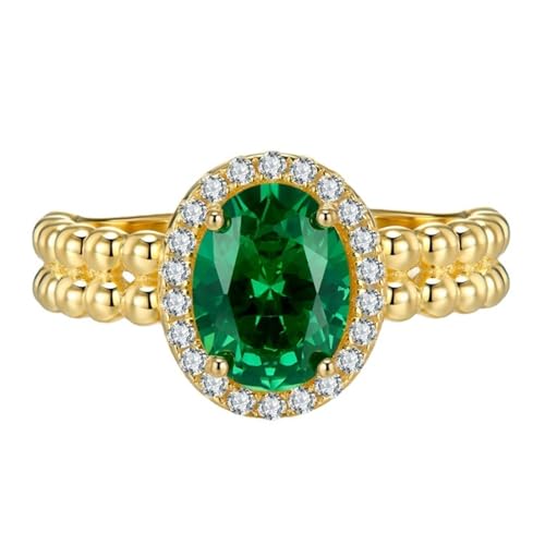 Bague en argent sterling 925 et zircone verte pour illuminer vos soirées de gala
