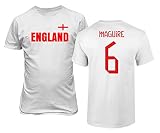 GamesDur England Soccer #6 Maguire World Football Fans Adult Unisex T-Shirt (White, 4X-Large)