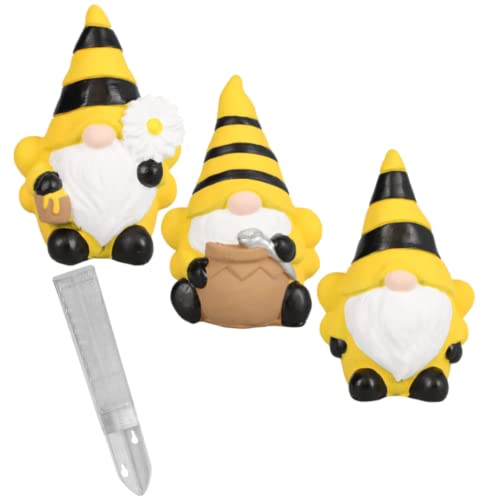 Luti Gnome Garden Décor Gift Set Bundle Of 3 Piece Bumble Bee Gnomes & Rain Gauge For Outdoor Garden Space, 4.75X2.375X2.375 In #TOP1