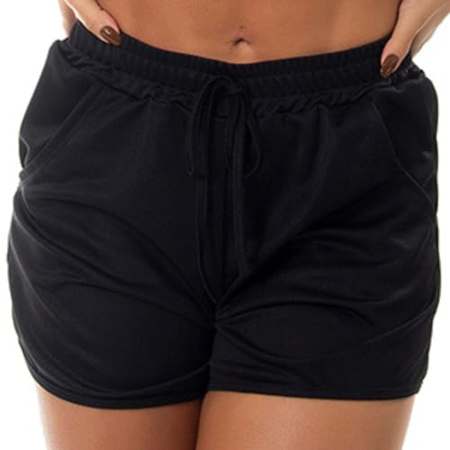 Short Feminino Esportivo Fitness Com Bolso Moda Praia Fristyle (BR, Alfa, GG, Regular, Regular, Pret