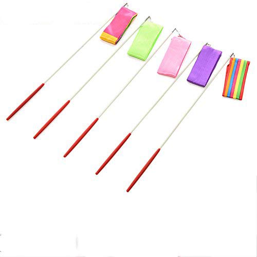 E-Goal Cintas de Gimnasia rítmica, 4 m y con Ojal Antideslizante de Metal de Larga Longitud (Color al Azar)