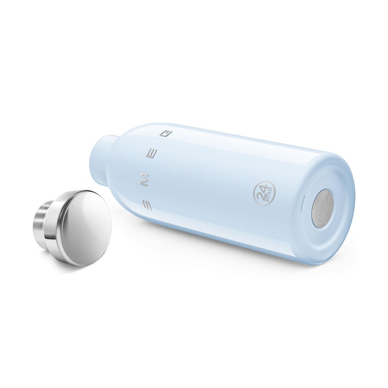 Smeg x 24Bottles Clima Bottle, 500 ml Isolierte Edelstahl Trinkflasche WBF01PB, Doppelwandige Isolierung und Luftdichter Verschluss, 24h Kalt & 12h Heiß, Pastellblau