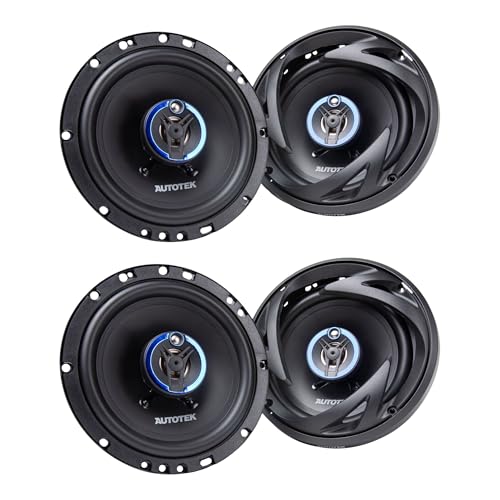 Autotek 2 Pack Street Machine 6.5 Inch 3-Way Car Audio Coaxial Speakers with Neo Mylar Soft Dome Tweeters for Crystal Clear Sound and Poly Cones