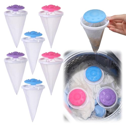 Pet Hair Remover Washing Machine, Washing Machine Lint Catcher, Pet Hair Remover for Laundry and Floating Hairs Filtering Mesh, Pet Fur Catcher - Cat Dog Fur Remover Washing Machine Reusable (6PCS)