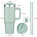 BJPKPK Insulated Tumblers With Handle And Straw 30 oz Stainless Steel Tumbler Cups With Lid,Pistachio Green