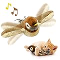 KreizyGo Cat Toys, Flapping Wings Sparrow, No Flying, Chirping Bird Toy, Touch Activated, Rechargeable