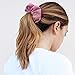 Embellished Sparkly Pink Crystal Scrunchie Hair Tie Ponytail Holder Accessory for Women