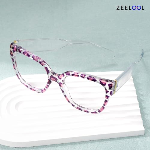 Image of Zeelool Blue Light Blocking Glasses, Square Glasses Frame for Women Eyeglasses with Non-prescription Clear Lenses ZJGP347466
