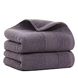 LRUUIDDE Bathroom Hand Towels 2 Set, Cotton Hand Towel for Bath, Hand, Face, Kitchen, Super Soft, Highly Absorbent, Machine Washable, Size 14' x 30' (Gray)…