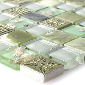 Mosafil Tatvan Muschel Grün Mosaikfliesen