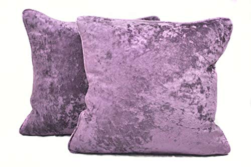 Harvey Williams 45cm x 45cm Crushed Velvet Cushion Cover x 1 (Lavender, 45cm x 45cm)