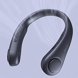 JISULIFE Portable Neck Fan Hands Free Bladeless Fan 5 Speeds 4000 mAh Battery Operated Wearable Personal Fan Twistable