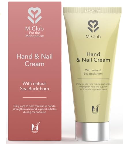 M-Club Hand and Nail Cream with Sea Buckthorn - Moisturising Nail Repair for Damaged Nails, Anti-Age Formula for Dry Hands, Brittle Nails & Cuticles - Menopause Friendly, Vegan, Fast Absorbing - 75ml