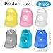Molain 24Pcs Silicone Finger Protectors for Kids, 6 Colors Guitar Fingertip Protector Finger Covers for Ukulele and Bass