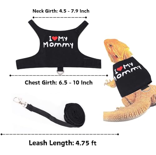 Image of Adjustable Harness Clothes with Leash for Walking Outdoor Bearded Dragon Harness and Leash Set for Lizards,Chameleon,Reptile,Dress Your Bearded Dragon in The Best Outfit,Halloween Costume Accessories