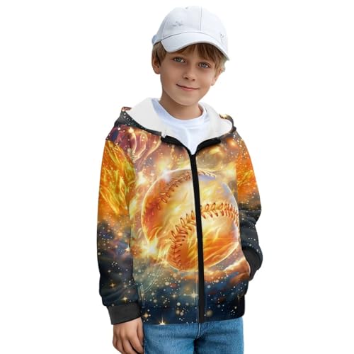 Boy's Zipper Up Sweatshirt with Long Sleeve, Fleece Hoodies for Kids, Lightweight Casual Jacket Hooded Sweatshirt4