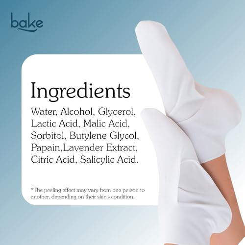Image of BAKE AHA + BHA Foot Peeling Mask | Reduces Dry Skin & Hard Calluses| Exfoliates,Moisturizes & Hydrates Feet | Nourishing Foot Mask | Fits Like Socks | For Men & Women