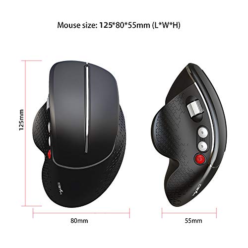 Andoer HXSJ T32 Mouse sem fio sem fio vertical sem fio de 2,4 GHz 6 teclas 3600DPI Mouse sem fio pro