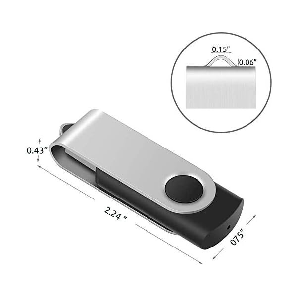 Eastbull USB-2.0-Stick mit Drehgelenk, 2 Stück, Flashlaufwerk, Speicherstick (unterschiedliche Farben mit Schlüsselband… – Bild 4