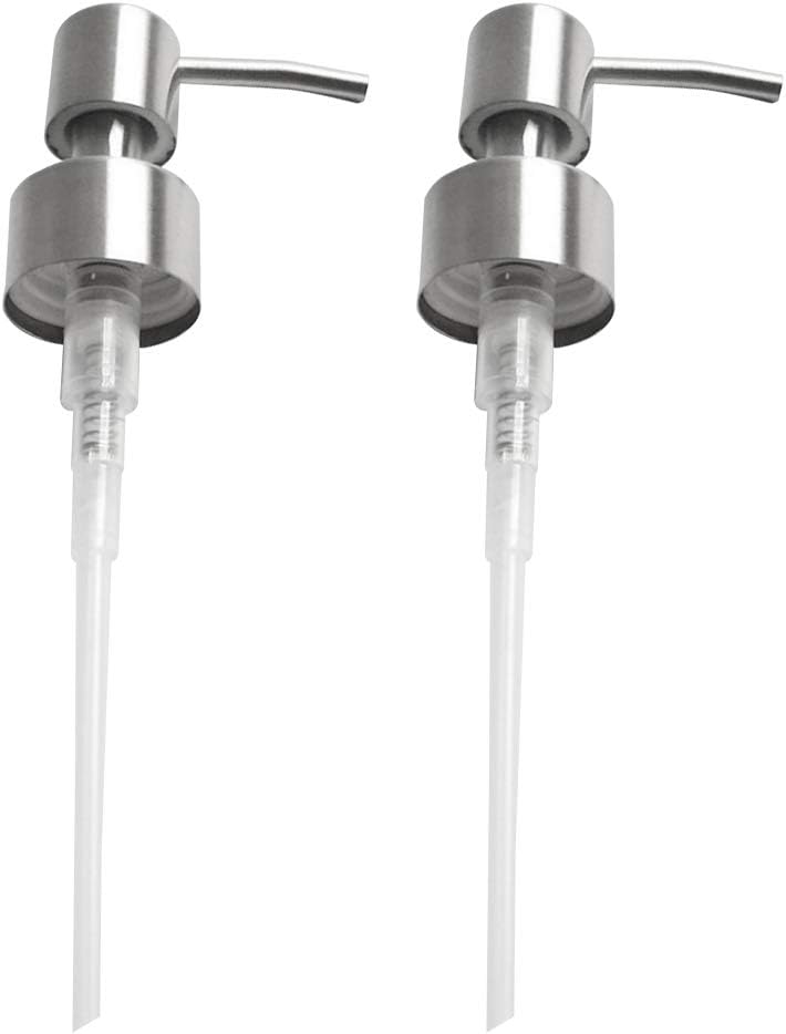 LYCOS3 Soap Dispenser Pump, 2Pcs 304 Stainless Steel, Professional Liquid Soap Dispenser Pump Replacement for Kitchen Bathroom Bottles