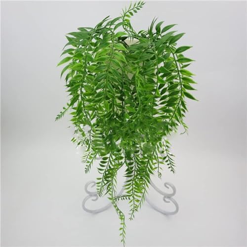 Generic Artificial Weeping Willow Foliage Hanging Vine Plant Fake Greenery Ivy Garland for Wedding Wall Home Decor Outdoor Indoor Green, Silver
