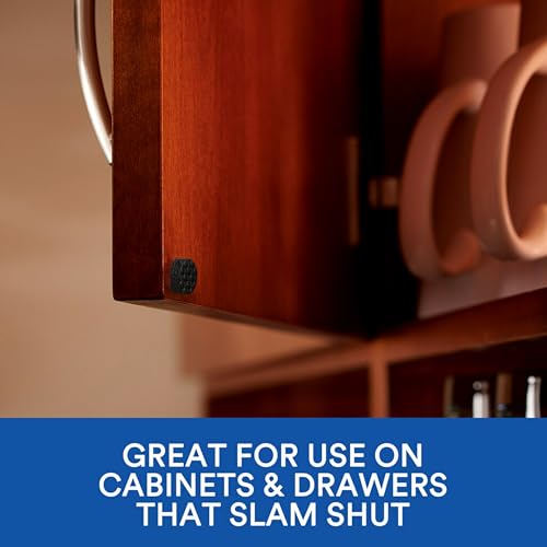 Image of Scotch Black Adhesive Bumper Pads 40 PCS, Self-Stick Rubber Pads 3 /8 inch Round, Cabinet Door Rubber Bumpers, Designed to Protect Cabinets and Drawers, Sound Dampening, Black (BP958-40NA)