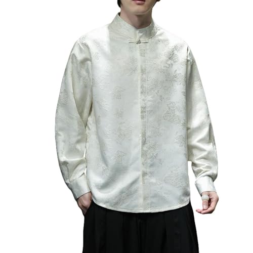 Chemise en lin homme style chinois rétro et coupe ample confortable