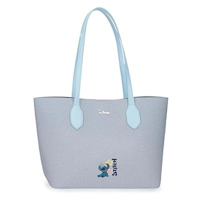 Joumma Disney Tiki Stitch Denim Borsa Tote 31x25.5x11.5 cm PU e Poliestere