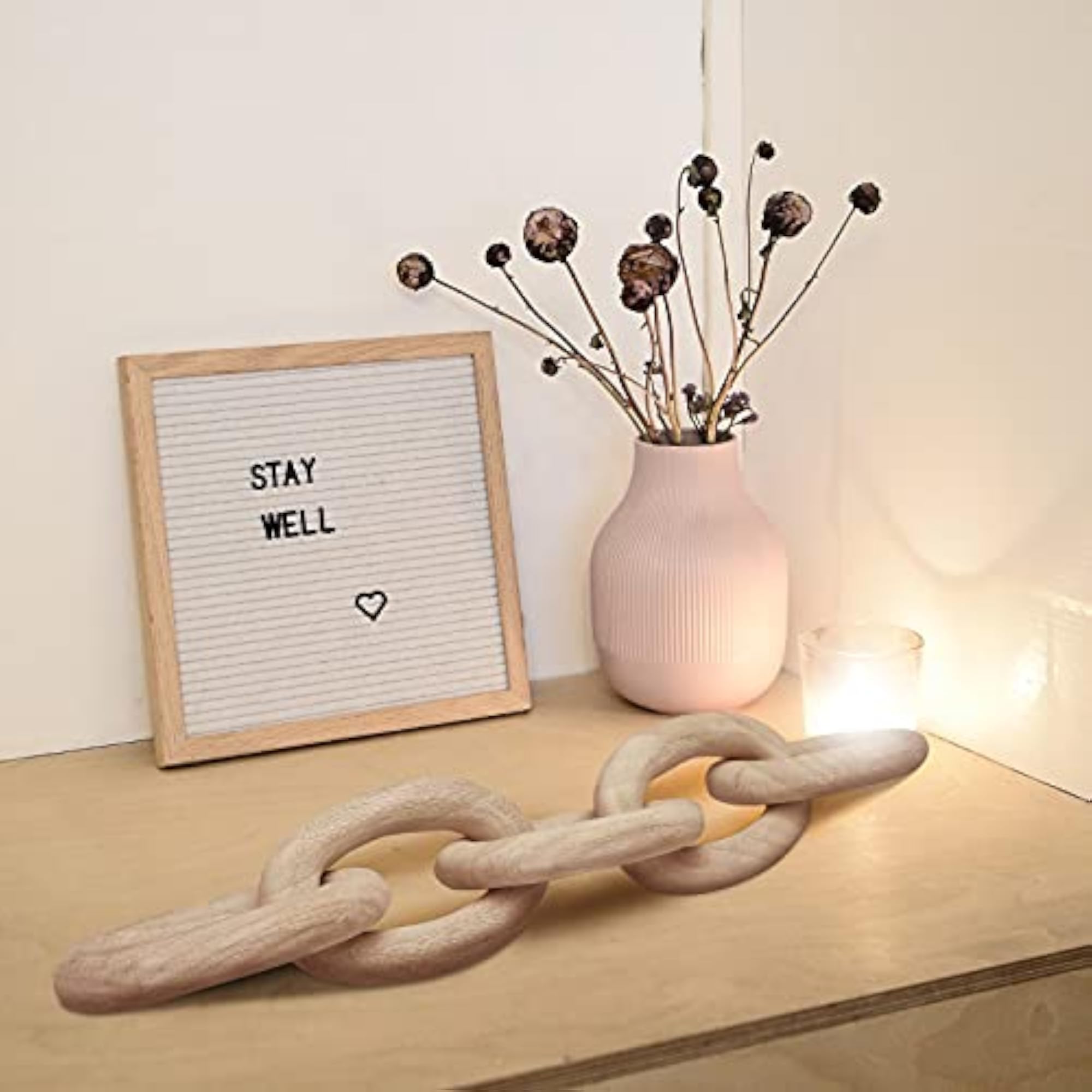 5 Wooden Chain Link Decor, Farmhouse Style