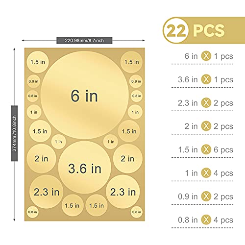 264 Pieces Polka Dots Wall Sticker Circle Wall Decal For Kids Bedroom Living Room, Classroom, Playroom Decor Removable Vinyl Wall Stickers Dots Wall Decals (Gold) #TOP1