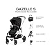 Cybex Gazelle S All-in-One Toddler and Baby Stroller with Over 20 Modular Configurations, Ergonomic Near-Flat Recline, Shopper Basket, and Compact Fold, Moon Black, Silver Frame
