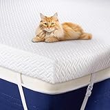 Memory Foam Mattress Topper Queen Size, 3 Inch Gel Infused Cooling Mattress Pad with Breathable Bamboo Cover, Pressure Relief & Machine Washable Bed Topper 60'x80'