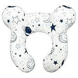 DEEZOMO Baby Neck Pillows - Upgraded Toddler Travel Cushion for Toddler Head and Neck, Infant Neck Pillow for Car Plane Stroller Pushchair - Starry Sky
