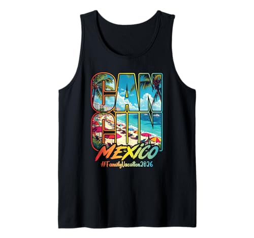 Cancun Mexico Family Vacation 2026 Group Matching Beach Débardeur