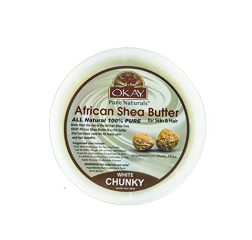 OKAY Raw African Shea Butter Yellow 10 oz – 100% Pure Unrefined Moisturizer for Face, Body & Hair – Deep Hydration for Dry Skin, Stretch Marks, Scalp Care & Hair Shine