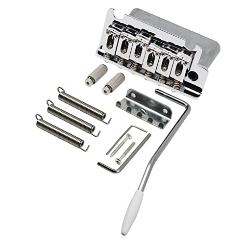 WNWN Guitarra 2 Puntos Tremolo Puente Ensamblaje Chrome Puente Partes Guitarra Cover