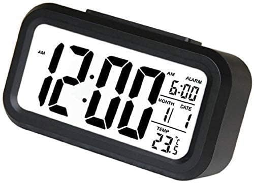 Digital Smart Backlight Alarm Clock with Automatic Sensor | Date & Temperature | Alarm Clocks for Bedroom Use | Digital Clock with Alarm Table Desk Use (Black)